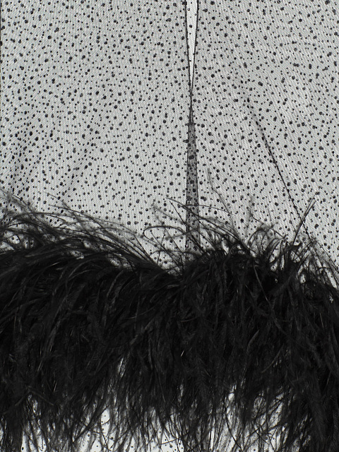 Черная накидка из фатина с боа, 4