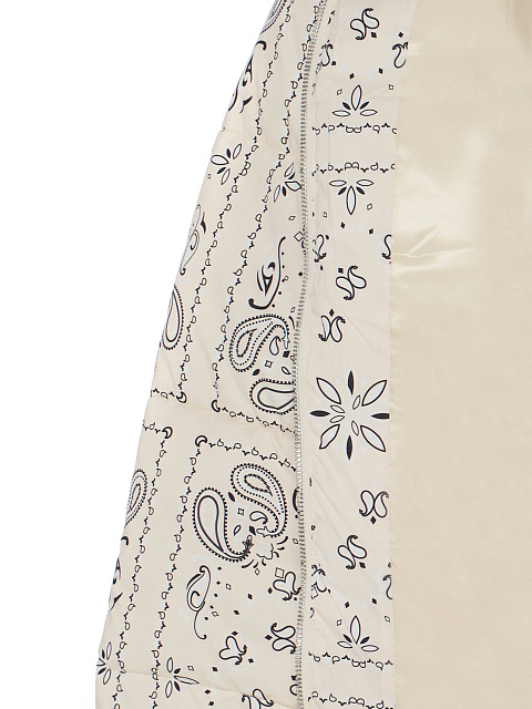 Молочный пуховик с узором «пейсли», 5