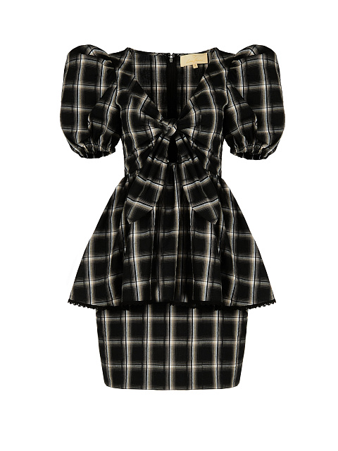 Черный хлопковый комплект в клетку, 1