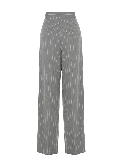 Серые широкие брюки в полоску, 2
