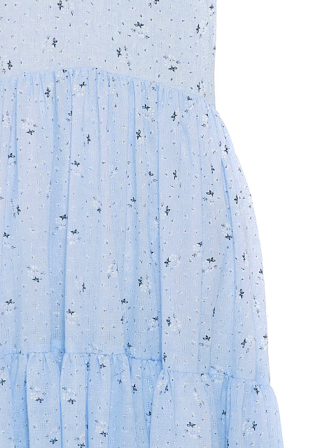 Голубой хлопковый сарафан на завязках, 4