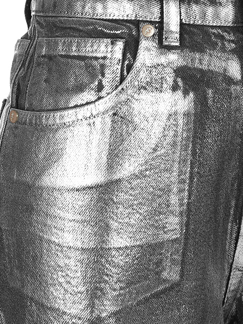 Прямые джинсы с серебряным напылением, 4