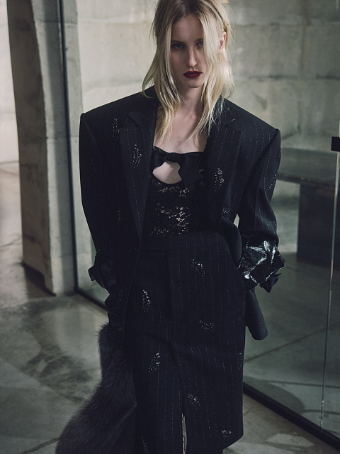 Юбка в полоску с цветочной вышивкой, 2