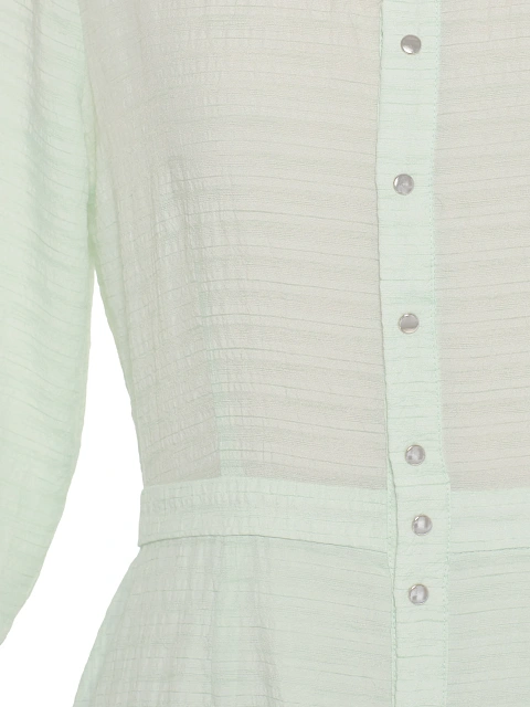 Светло-зеленое платье-макси из шифона в клетку, 3