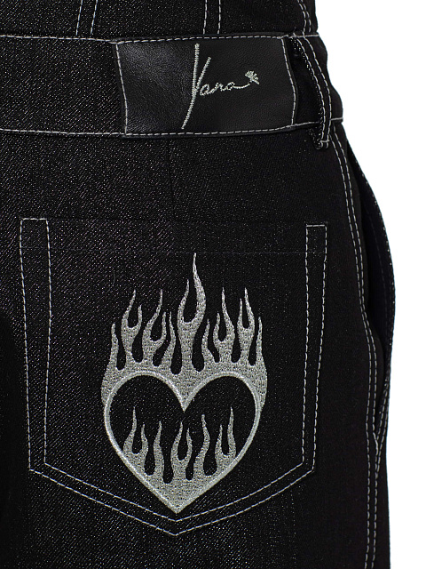 Черный комбинезон из джинсовой ткани с напылением, 4