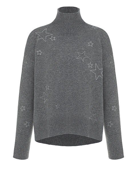 Серый кашемировый свитер со звездами, 1