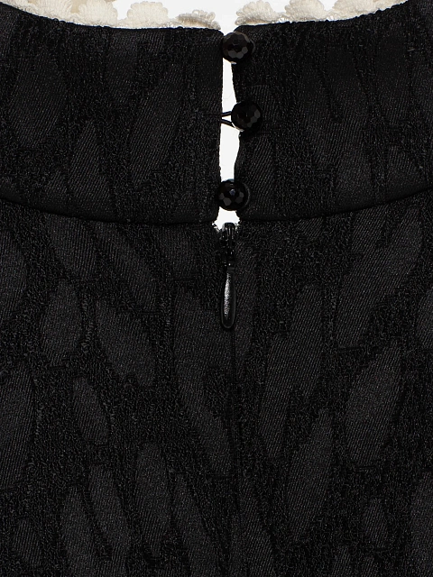 Черное платье-мини из жаккарда с леопардовым узором, 4