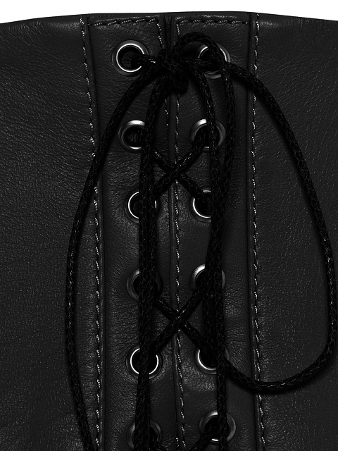 Черный кожаный корсет со шнуровкой, 3