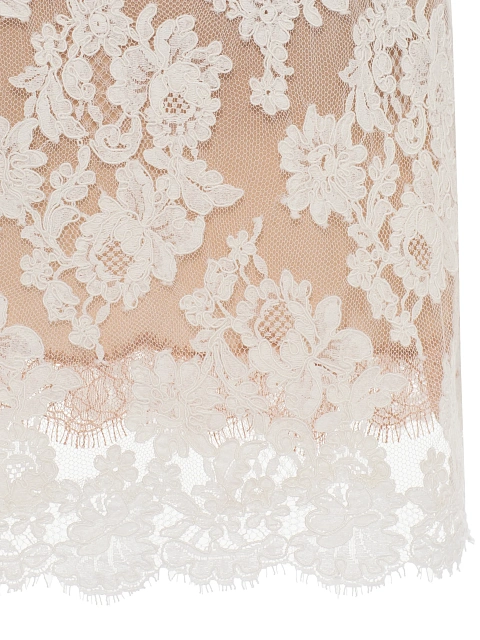 Бежевое платье-мини из кружева, 3