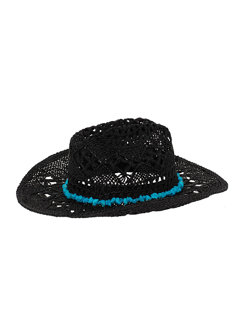 Черная соломенная шляпа с бирюзой, 3