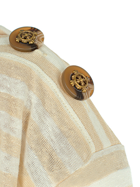 Желтая тельняшка с пуговицами на плечах, 3