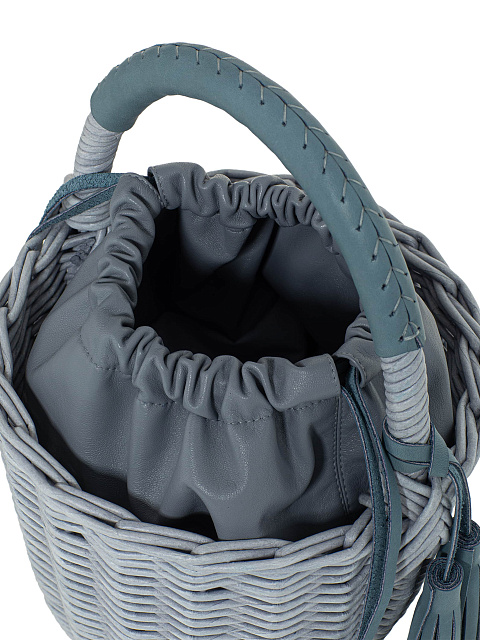 Серая сумка-корзина с мешочком из кожи, 4 Серая сумка-корзина с мешочком из кожи, 4