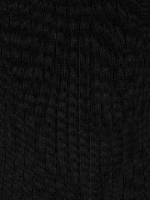 Черное вязаное платье-мини в рубчик, 3