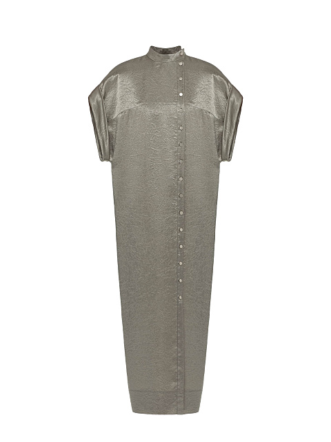 Серо-зеленое платье из шелка, 1