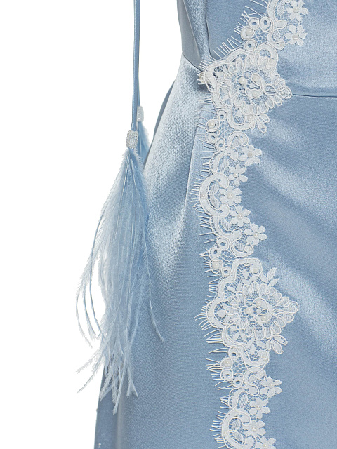 Платье-мини из шелка с кружевом, 3