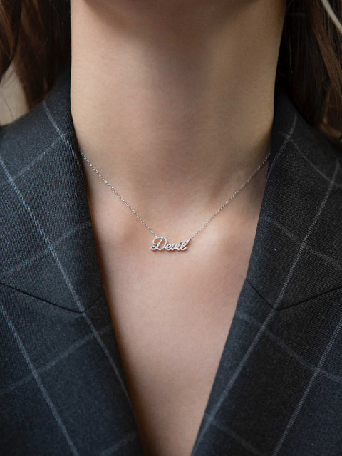 Колье с кулоном "Devil" из белого золота с бриллиантами, 2