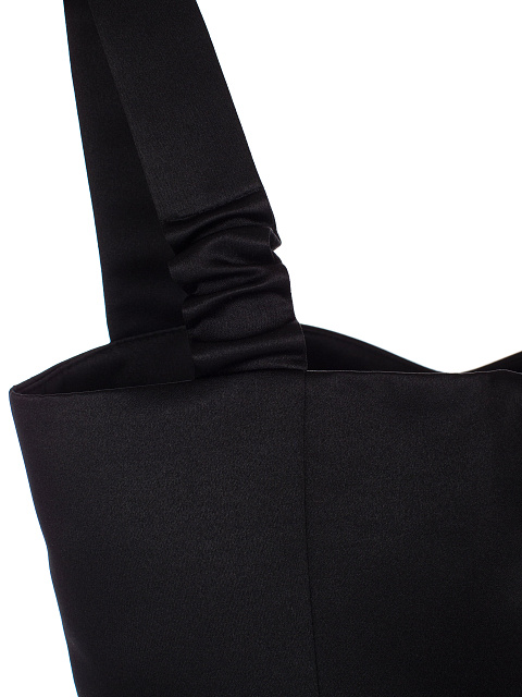 Черный атласный топ с баской, 3