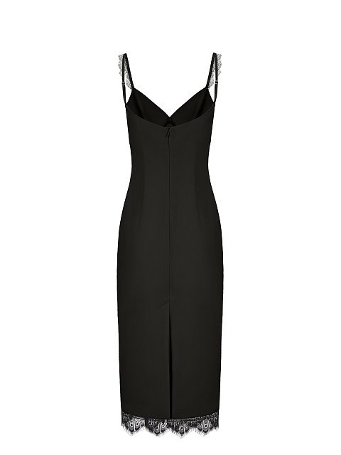 Черное платье-миди на бретельках с кружевом, 2 Черное платье-миди на бретельках с кружевом, 2
