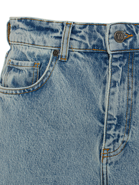 Расклешенные голубые джинсы из хлопка, 6