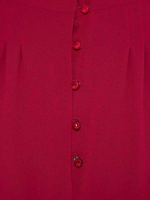 Бордовое платье-миди из шифона с завязками, 4