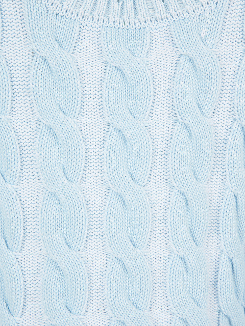 Укороченный голубой свитер с косами и разрывами, 3