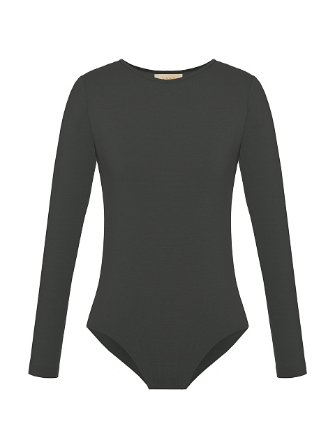 Темно-серое боди с длинным рукавом, 1