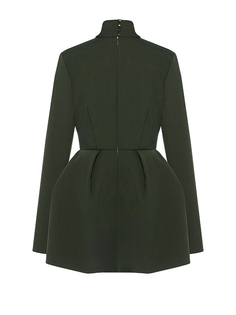Зеленое платье-мини из шерсти с драпировкой, 2 Зеленое платье-мини из шерсти с драпировкой, 2
