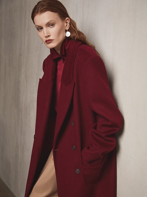 Бордовая объемная блузка, 5