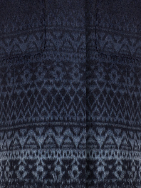 Синее объемное пальто с орнаментом, 3