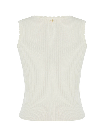 Молочный трикотажный топ-лапша, 2