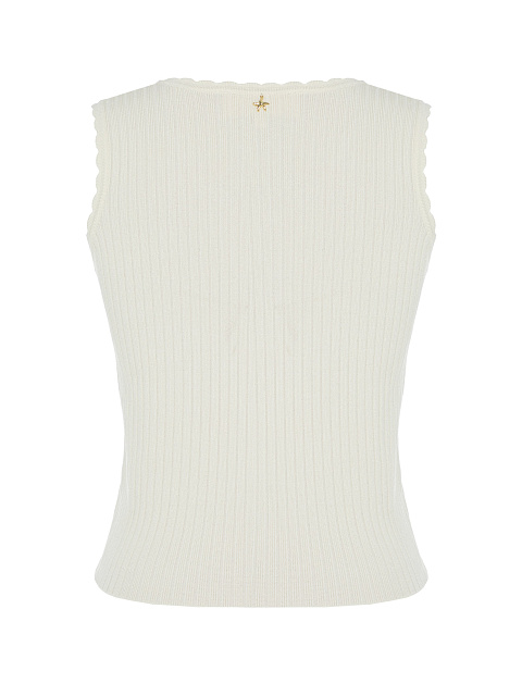 Молочный трикотажный топ-лапша, 2 Молочный трикотажный топ-лапша, 2