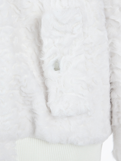Утепленный белый бомбер из меха козлика, 4 Утепленный белый бомбер из меха козлика, 4