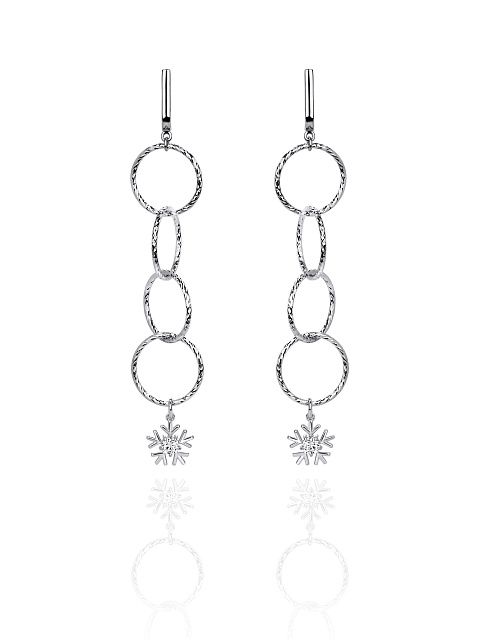 Серьги из серебра с фианитами, 1