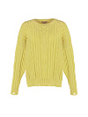 Желтый свитер с косами