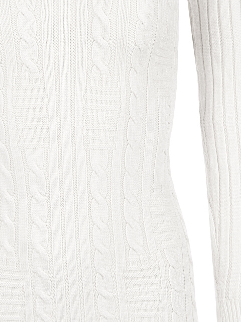 Белое вязаное платье с асимметричным подолом, 3