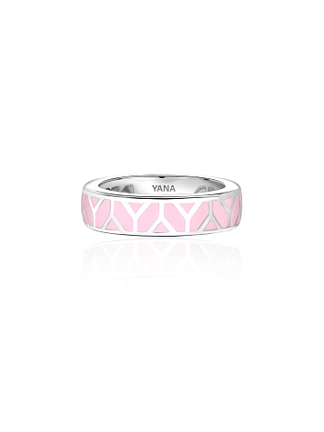 Кольцо из белого золота с эмалью Sakura Color, 2