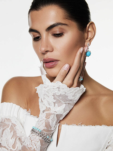 Браслет в виде цепи из белого золота с бриллиантами, 5