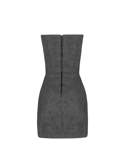 Серый костюм из жакета и платья, 5