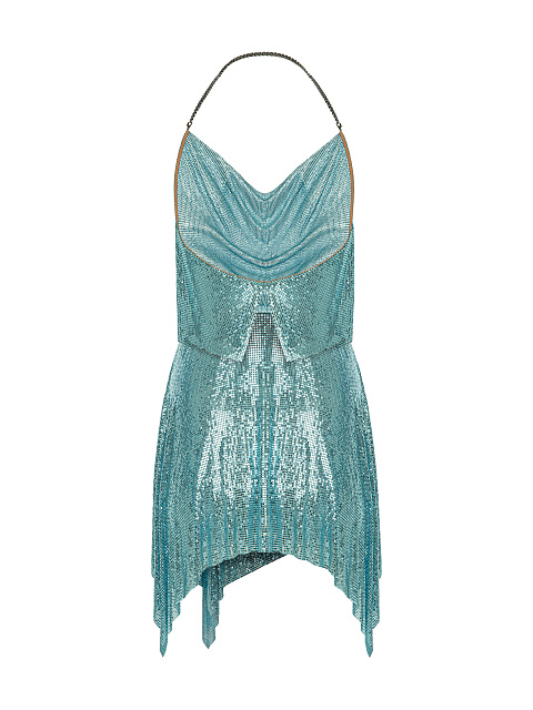 Комплект из топа и юбки-мини из голубой кольчуги, 2 Комплект из топа и юбки-мини из голубой кольчуги, 2