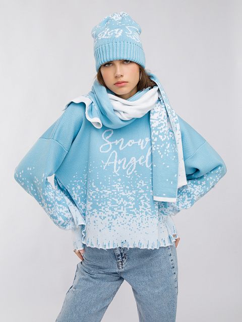 Ярко-голубой свитер Snow Angel, 4