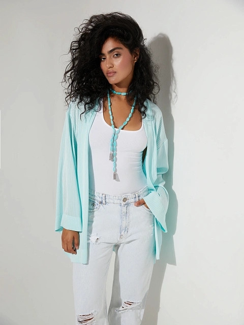 Расклешенные голубые джинсы из хлопка, 6 Расклешенные голубые джинсы из хлопка, 6