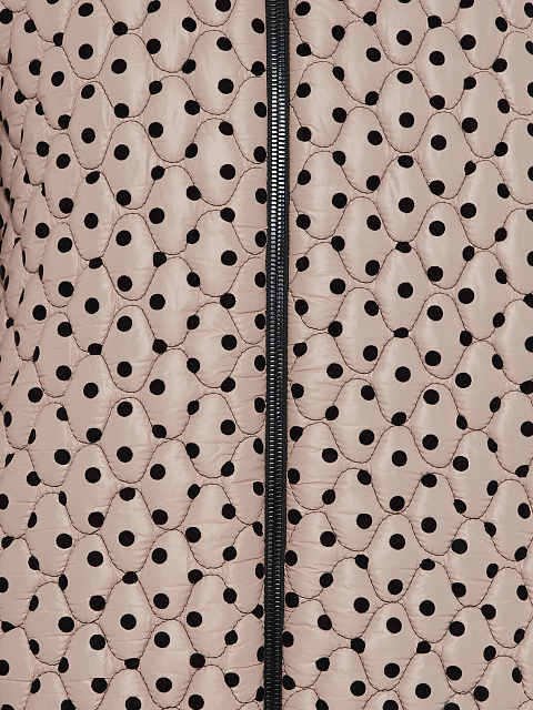 Светло-розовый стеганый бомбер в горошек, 4