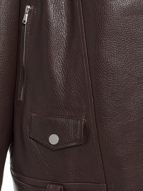 Темно-коричневая косуха из кожи, 3