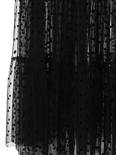 Платье-макси из черной сетки в горох, 3