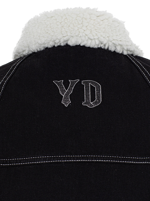 Черная джинсовая куртка с подкладом из белой овчины, 4