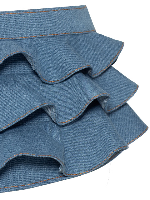 Голубая баска из денима на молнии, 5