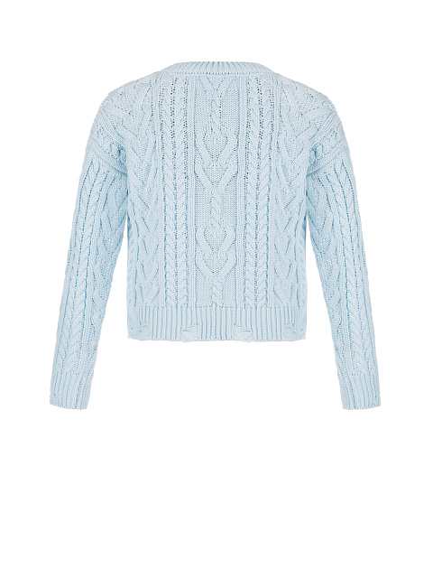 Детский голубой хлопковый свитер с косами, 2