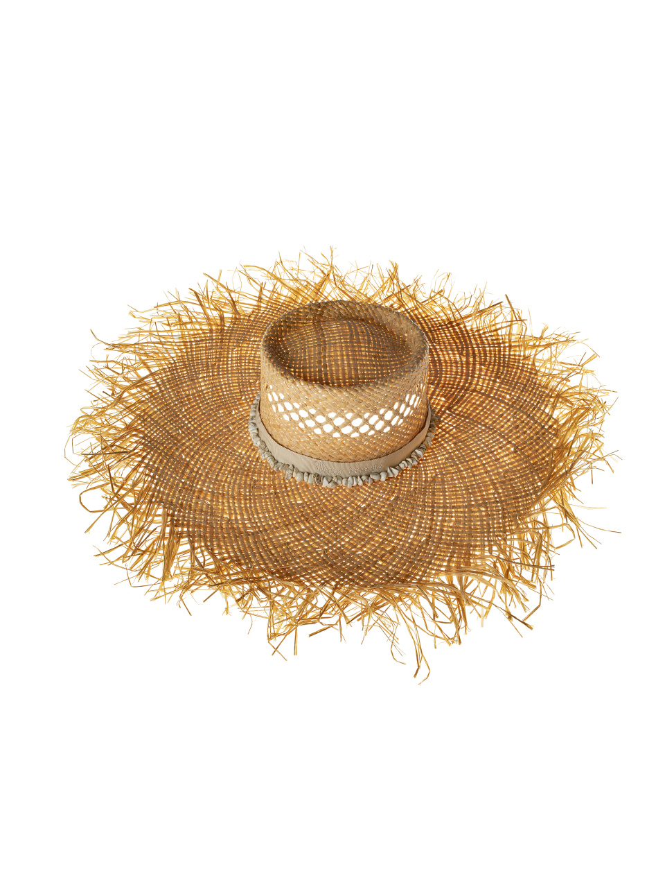 Соломенная шляпа с вышивкой на ленте и натуральными камнями, 1