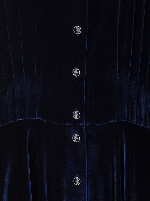 Синее платье-миди из бархата, 3 Синее платье-миди из бархата, 3