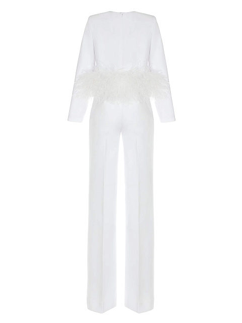 Белый костюм-двойка с боа, 2